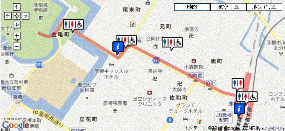 彦根城周辺MAP
